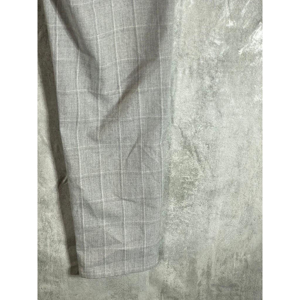 ZARA Men's Light Grey Plaid Slim-Fit Flat Front Dress Pants SZ 31