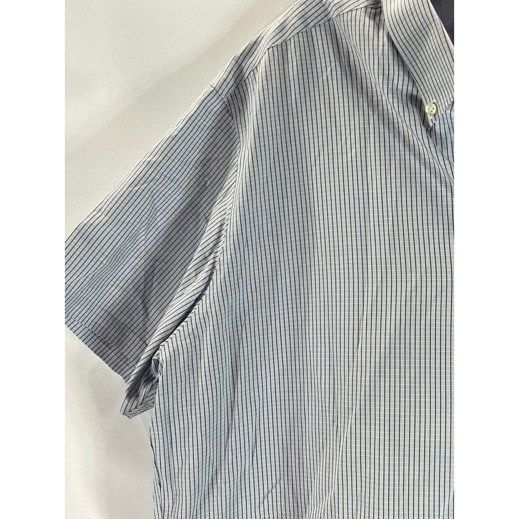 EDDIE BAUER Men's Blue Wrinkle-Free Relaxed-Fit Button-Up Shirt SZ 2XL