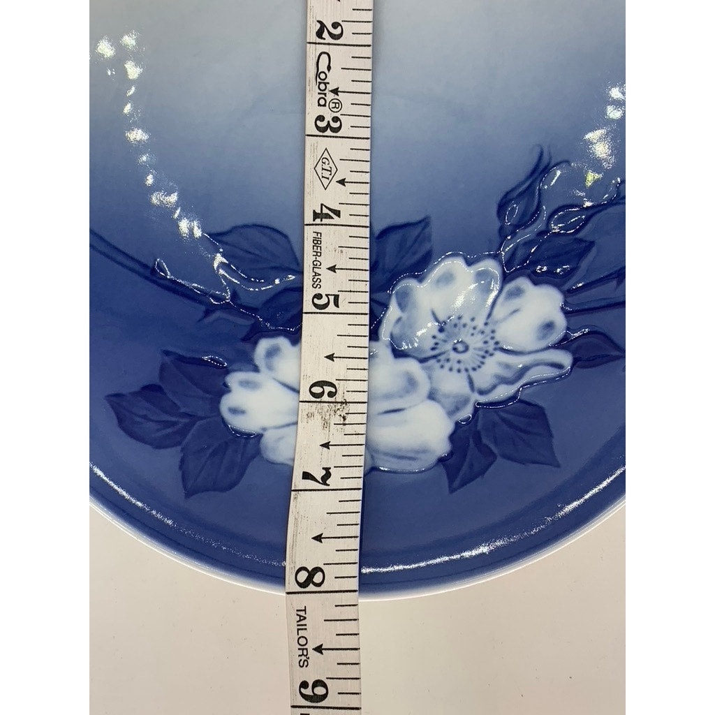 ROYAL COPENHAGEN Blue-White Ombre Wild Rose 1970's Plate