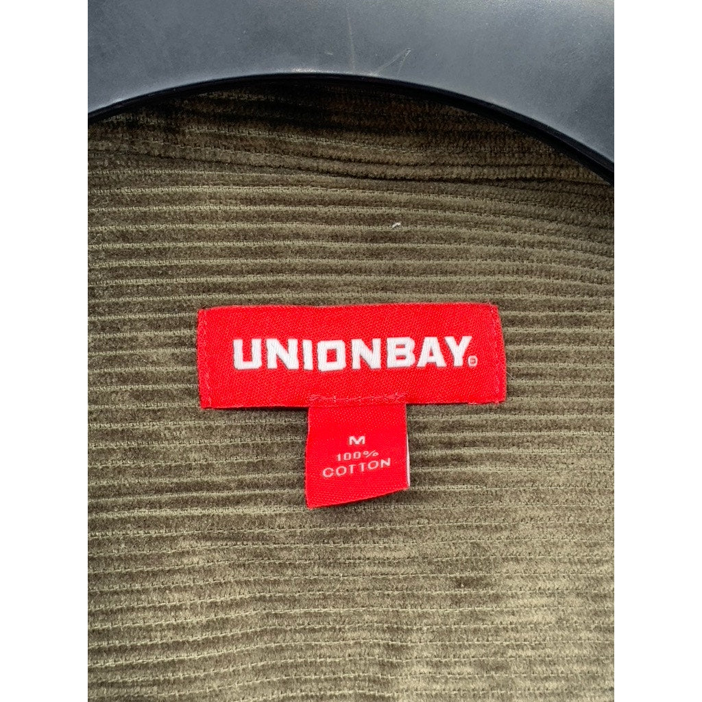 UNION BAY Men's Hunter Green Button Front Corduroy Cotton Shacket SZ M