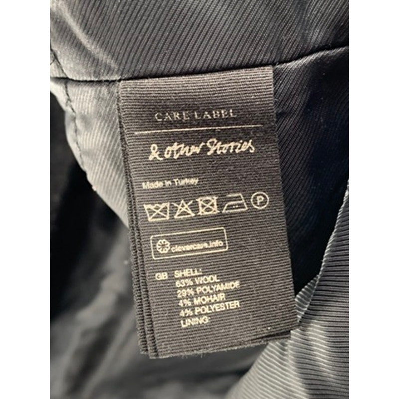 & OTHER STORIES Women’s Black Wool-Blend Asymmetrical Coat SZ 6