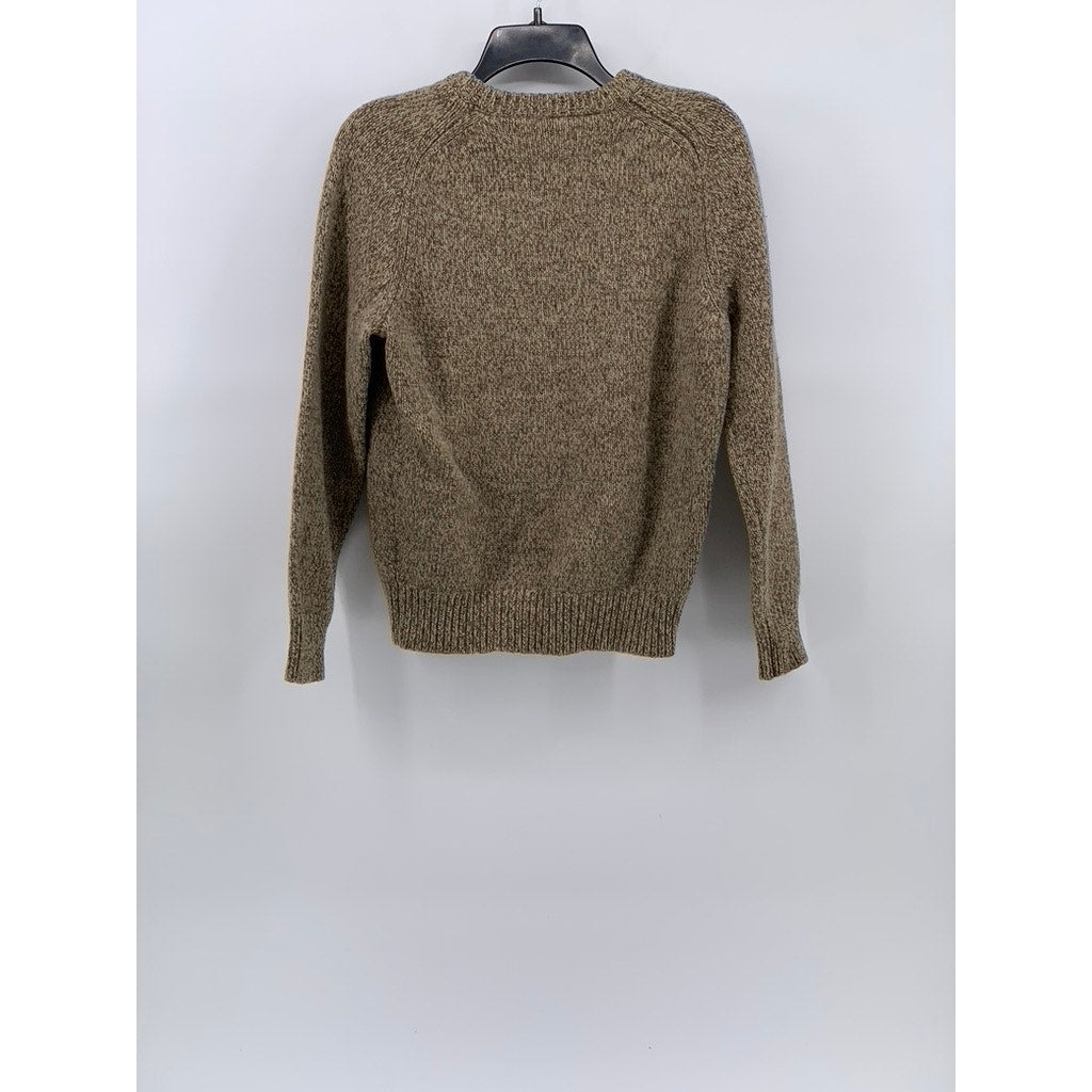 J.CREW Men's Tan Knit Lambs Wool Crewneck Long Sleeve Pullover Sweater SZ L