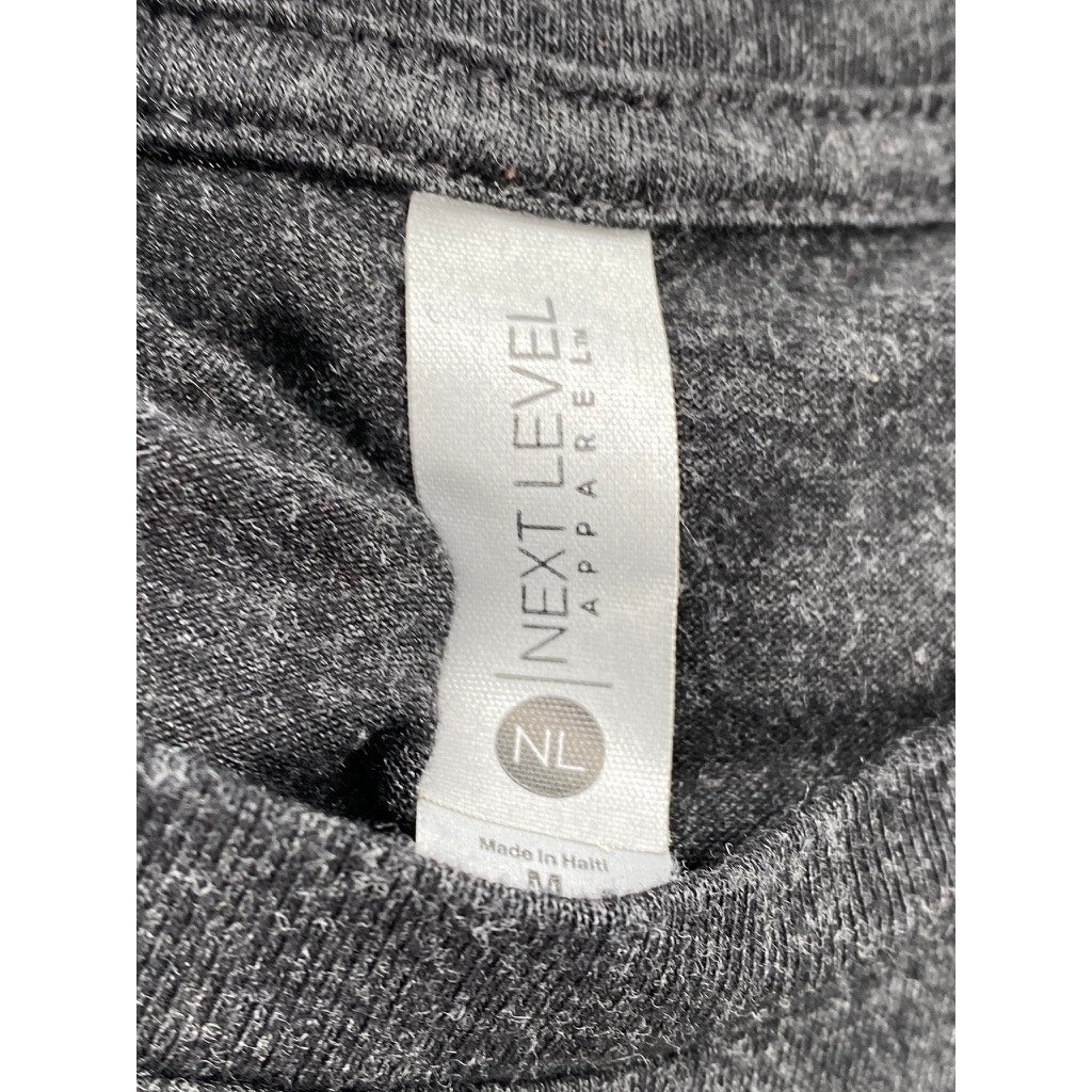 NEXT LEVEL Men's Charcoal Gray Ninja Graphic Crewneck Short Sleeve T-Shirt SZ M