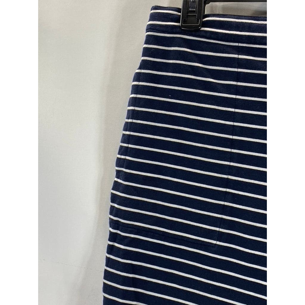 MICHAEL KORS Women's Navy/White Striped Casual Shorts SZ L