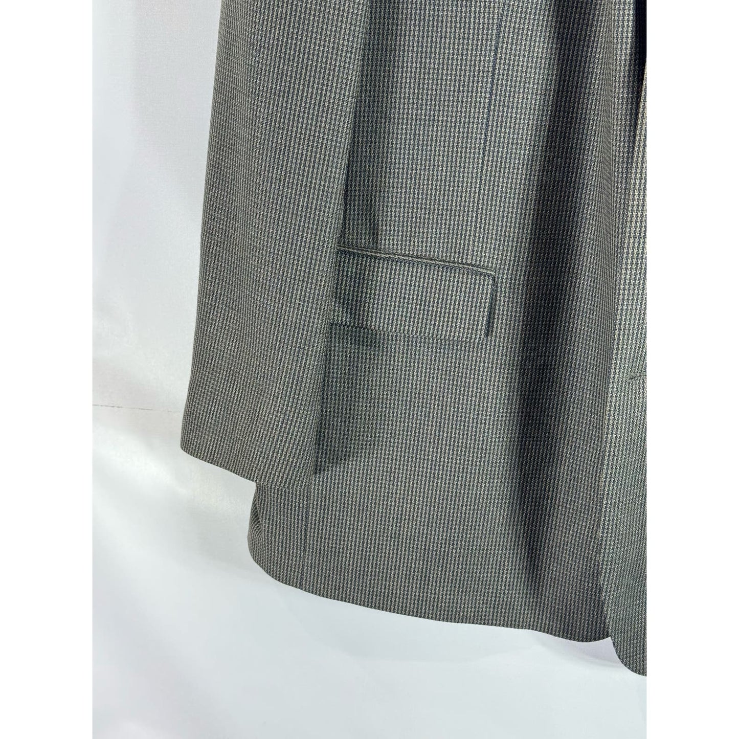 OSCAR DE LA RENTA Men's Gray Printed Long Wool Two-Button Sport Coat SZ 48L