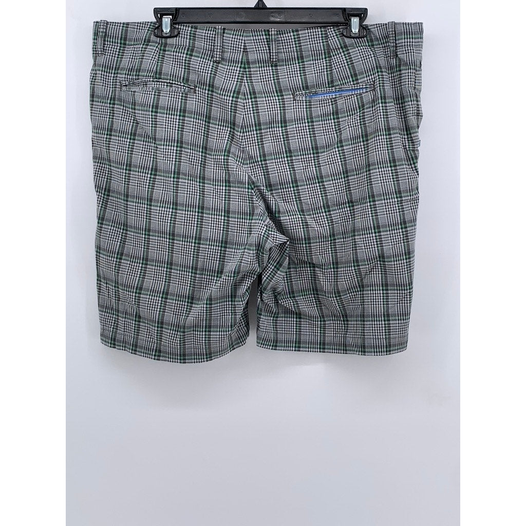 TOMMY BAHAMA Men's Micro-Checkered Green/Grey Lightweight Relaxed Shorts SZ 42