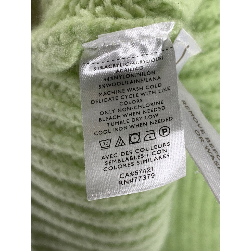 ANN TAYLOR Women's Lime Green Rib Knit Long Sleeve Turtleneck Sweater SZ XS
