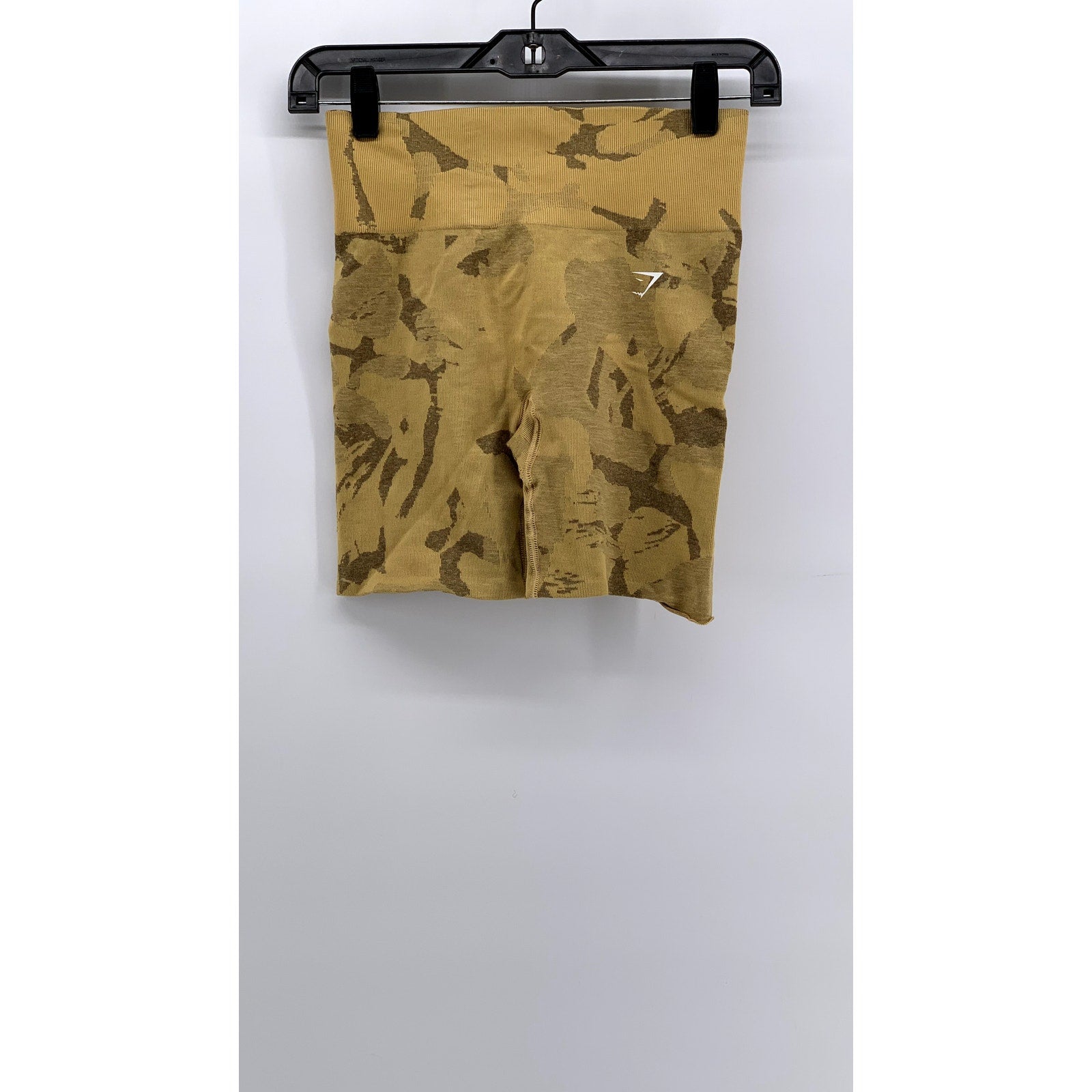 GYMSHARK Women's Mustard Yellow Printed Bike Shorts SZ XS