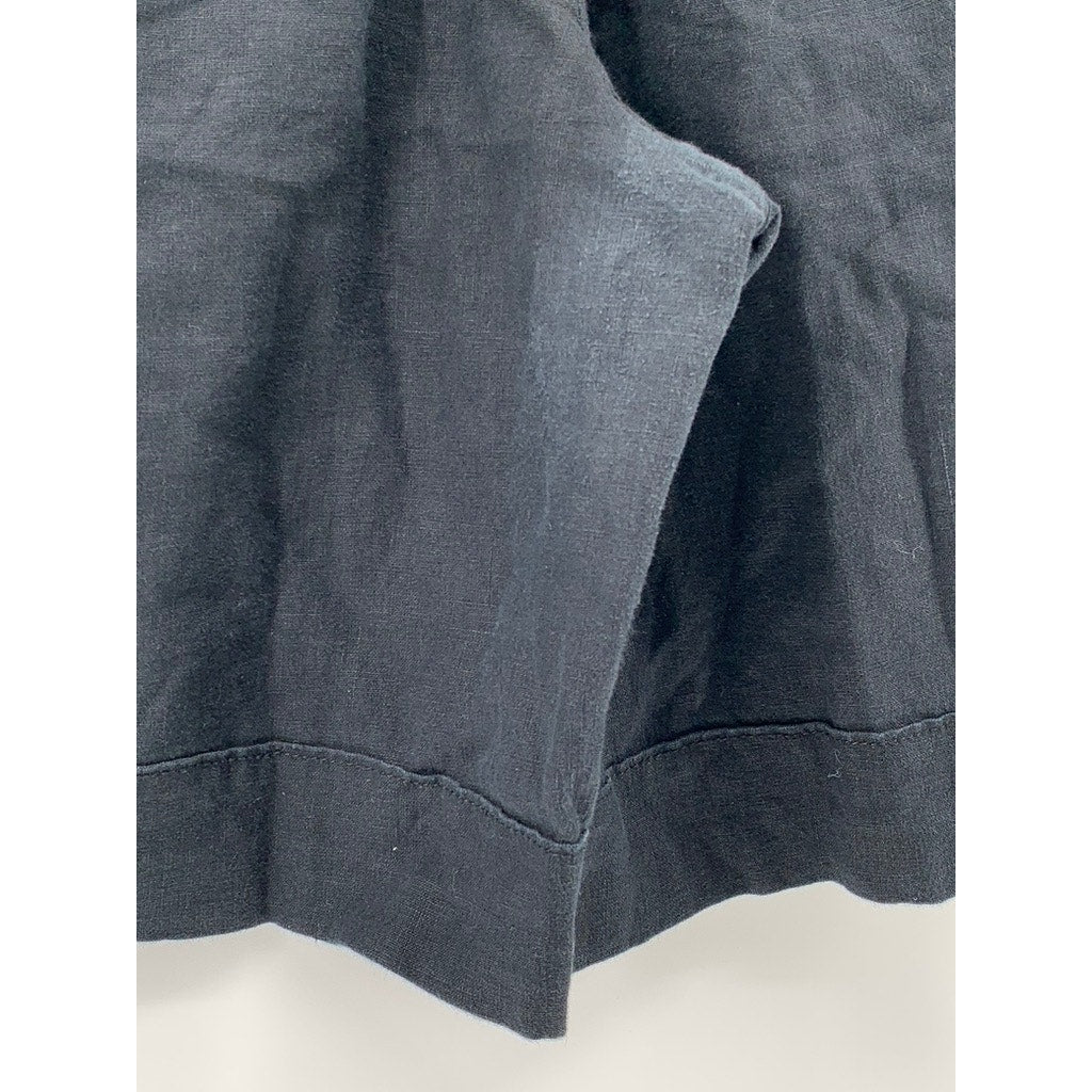 ATHLETA Women's Washed Black Playa Linen Bermuda Pull-On Casual Shorts SZ 8