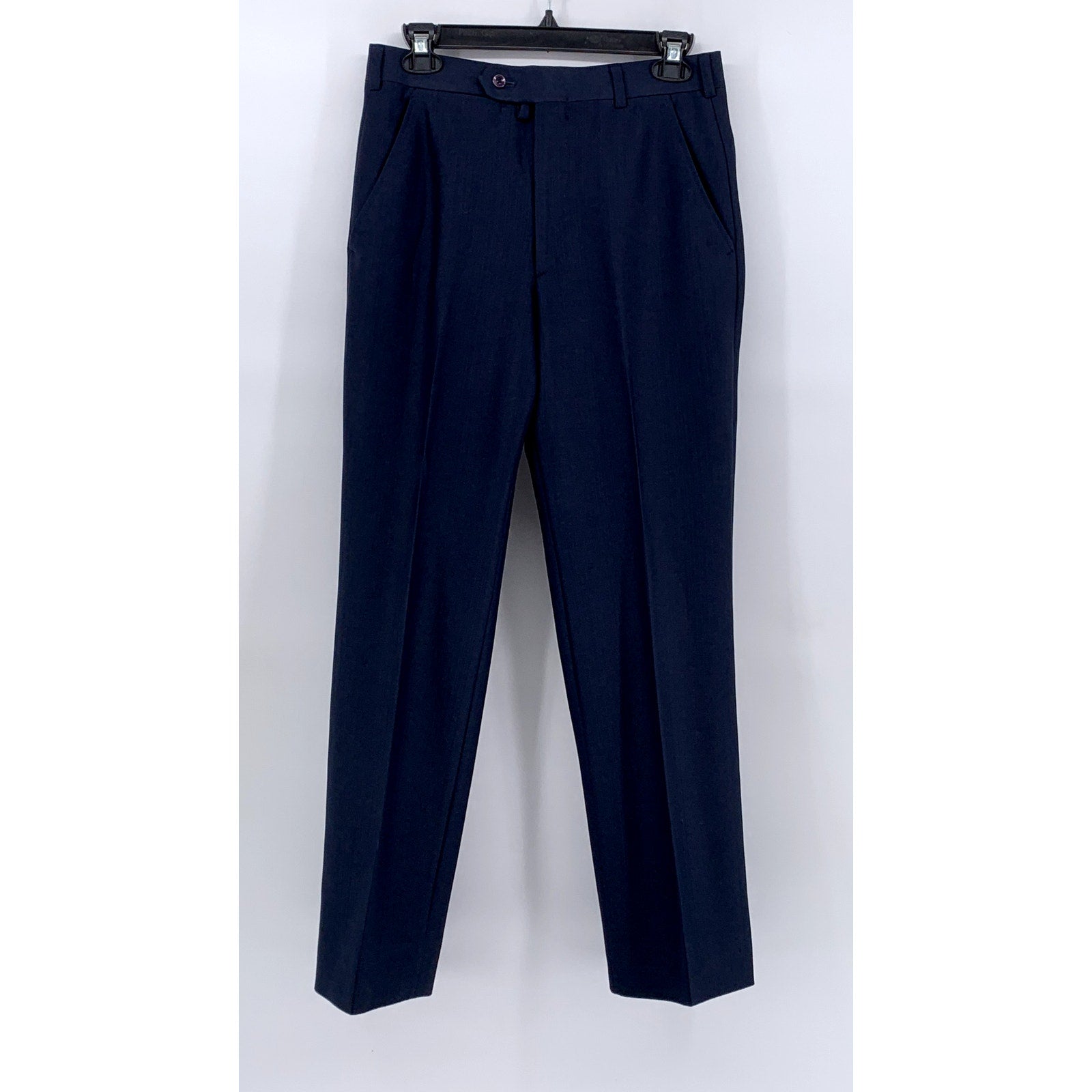 SASSON Men's Navy Flat Front Straight-Leg Pants SZ 29