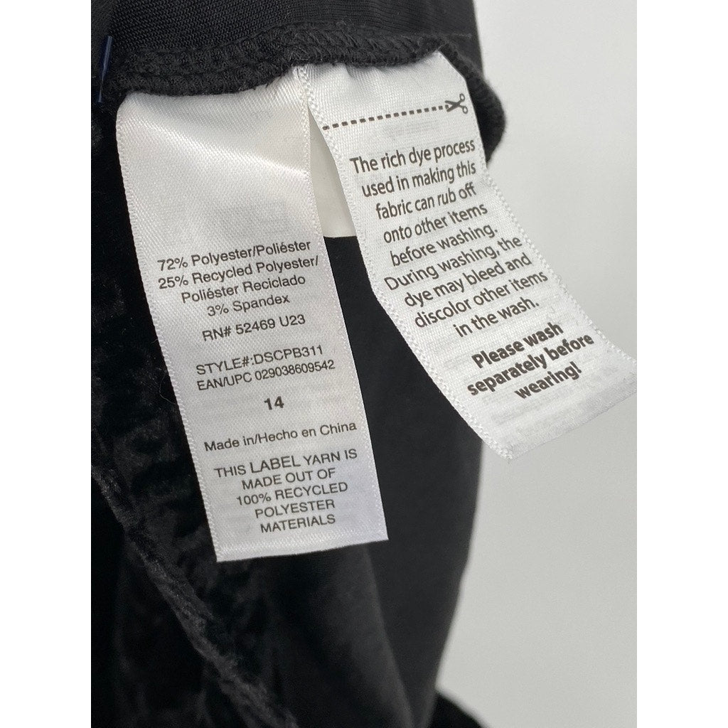 SCOOP Women’s Black Crushed Velvet Super High-Rise Skinny Pant SZ 14