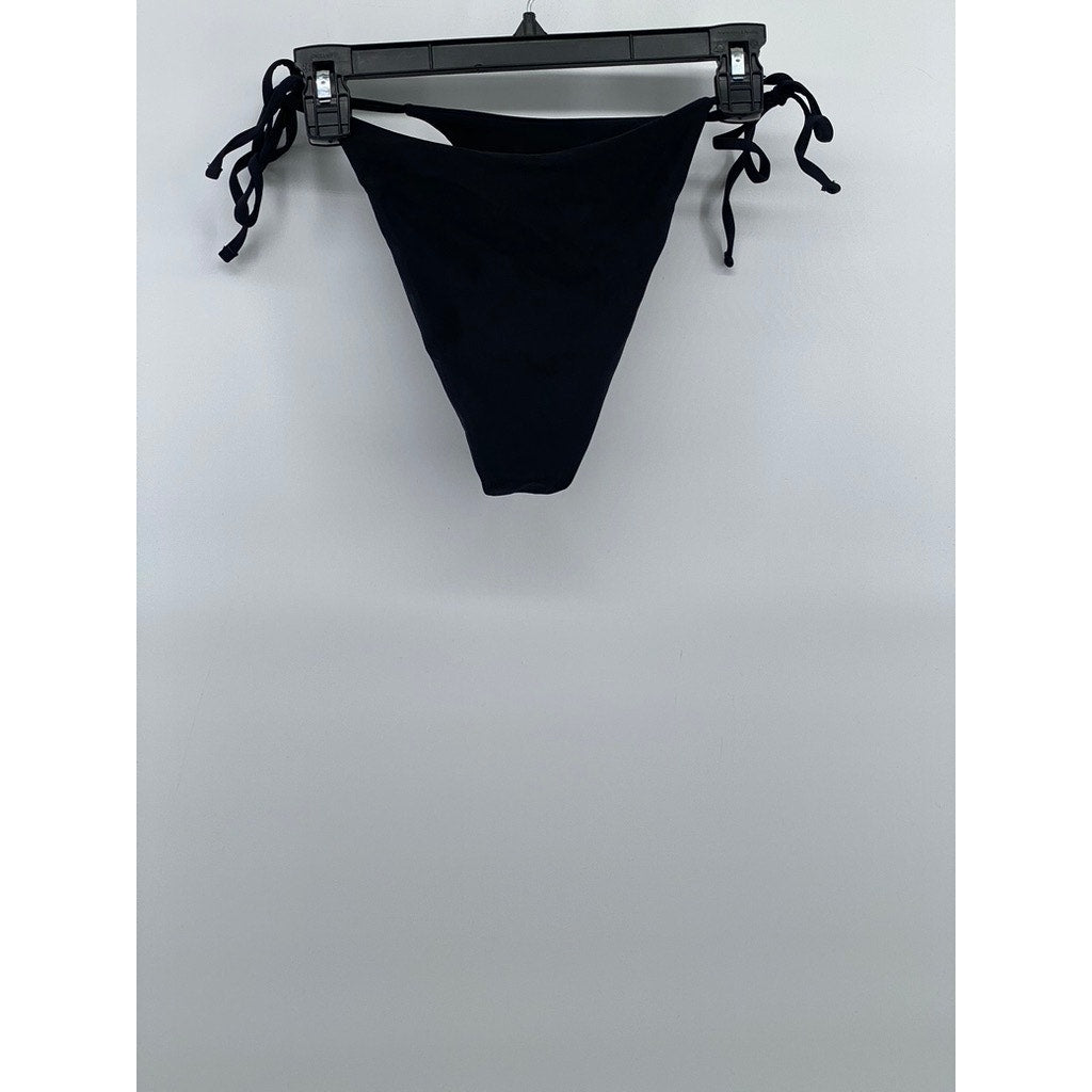 UNBRANDED Women's Black Side-Tie Cheeky Bikini Bottom SZ S