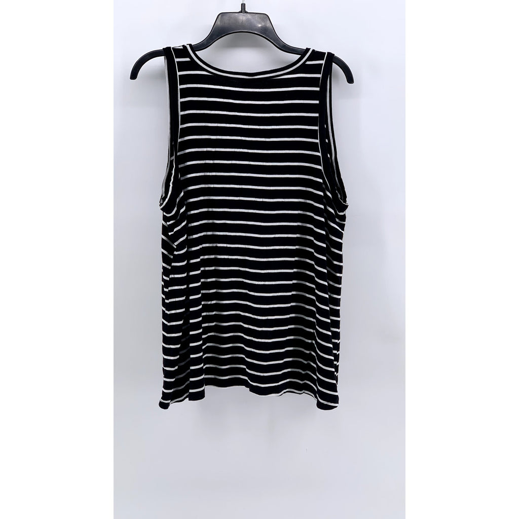 OLD NAVY Women's Black-White luxe Striped Relaxed-Fit Tank Top SZ XL