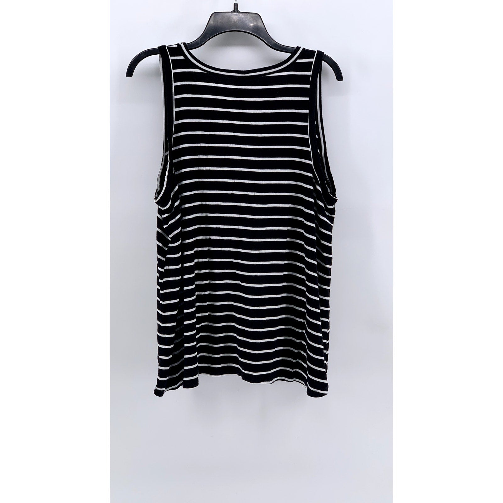 OLD NAVY Women's Black-White luxe Striped Relaxed-Fit Tank Top SZ XL