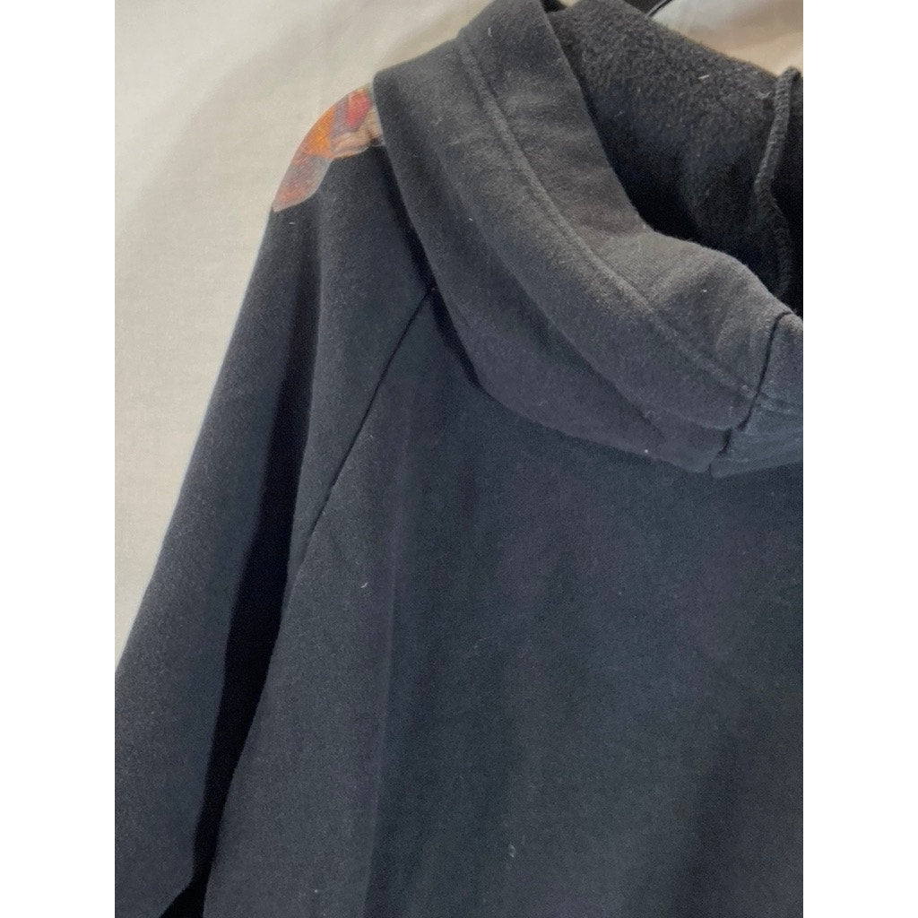 ZARA Women's Black Sistine Chapel Graphic Pullover Cropped Hoodie SZ M