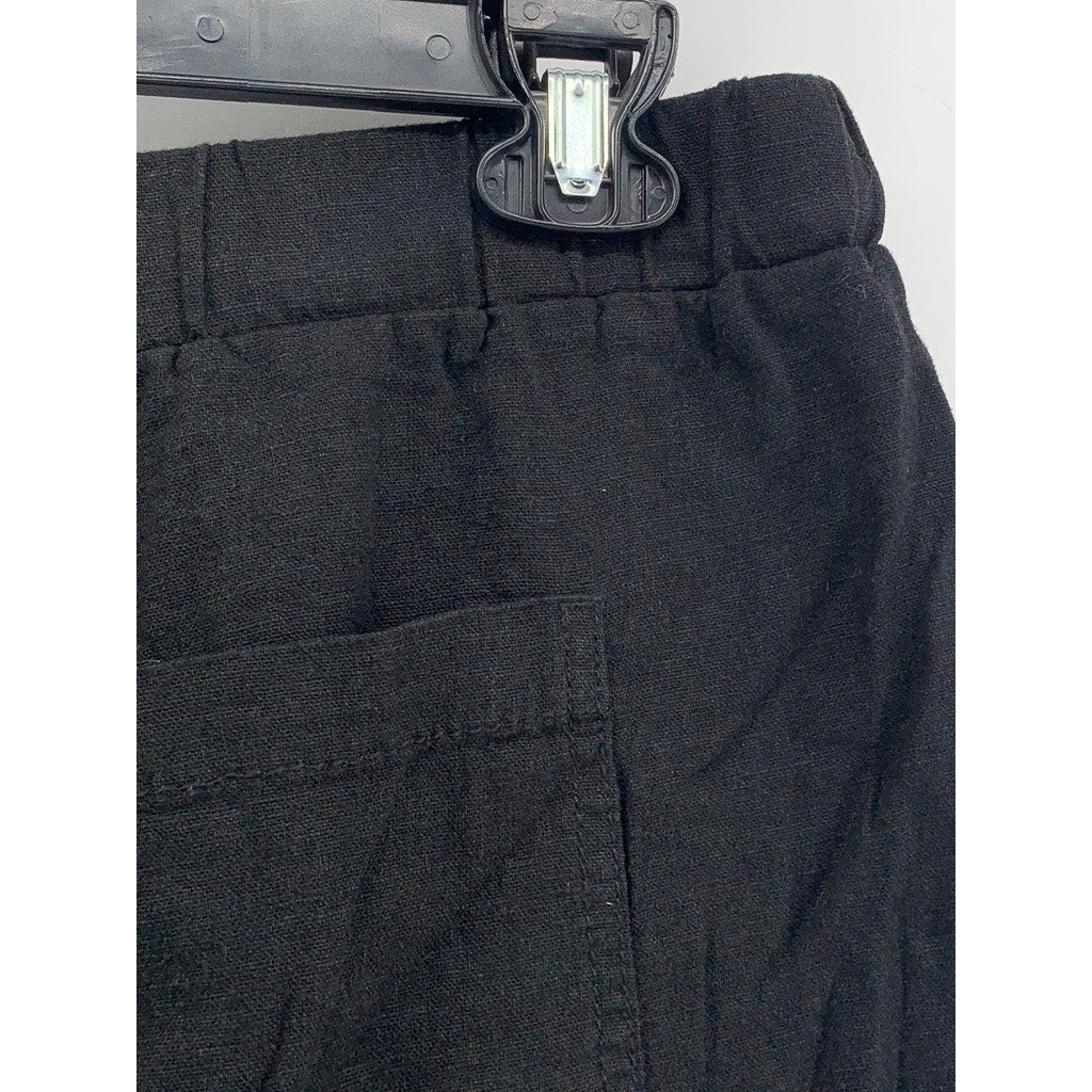 BRIGGS Women's Black Linen Blend Casual Shorts SZ XL