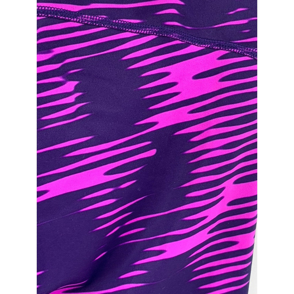 XERSION Women's Purple Printed Fitted Capri Leggings SZ M