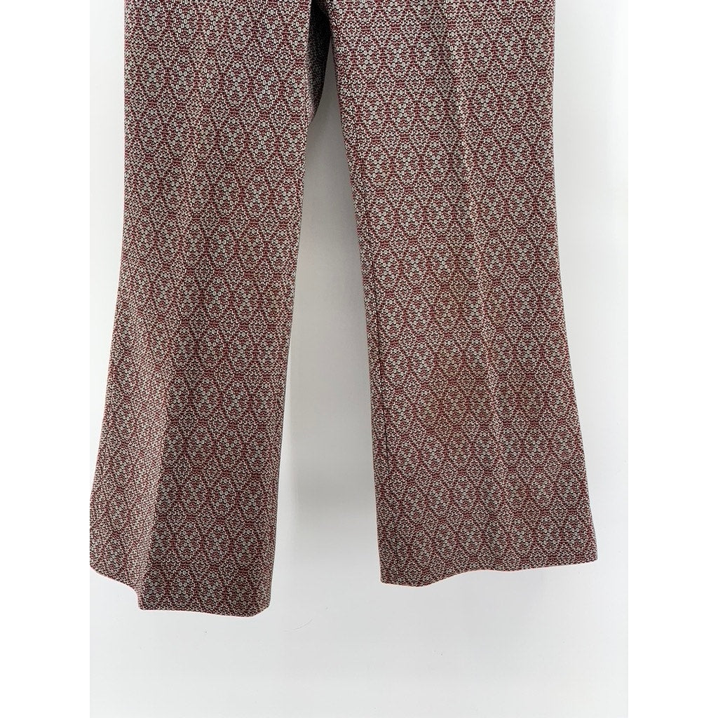 UNBRANDED Women's Brown Printed Wide-Leg Dress Pants SZ 29
