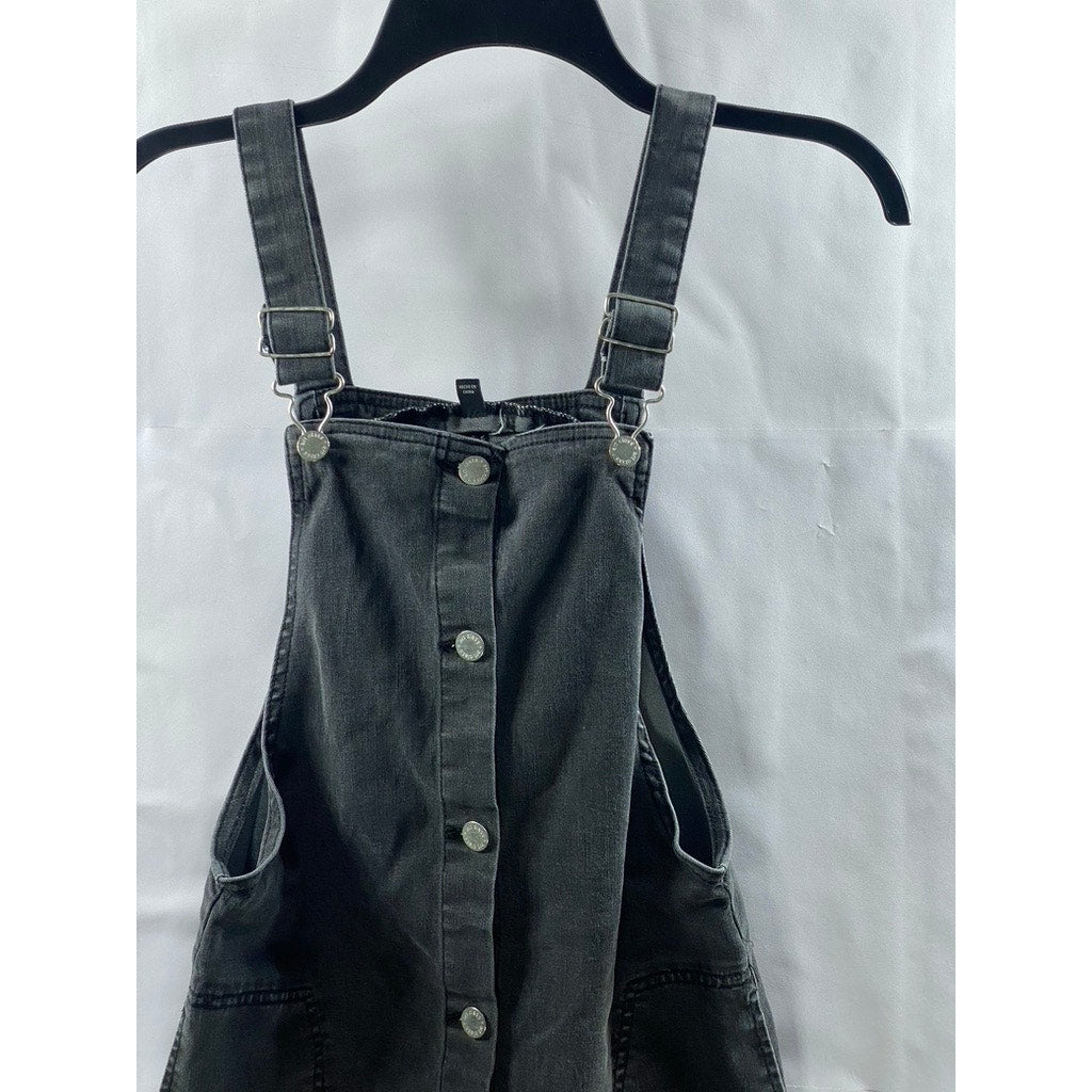 ART CLASS X TARGET Girls' Washed Black Denim Button-Front Overall Dress SZ L