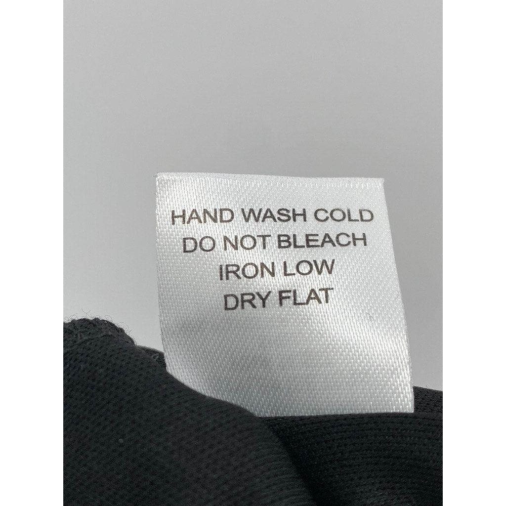 IRIS Women's Black Diamond Mesh Lined Pull-On Elastic Waist Wide-Leg Pant SZ M