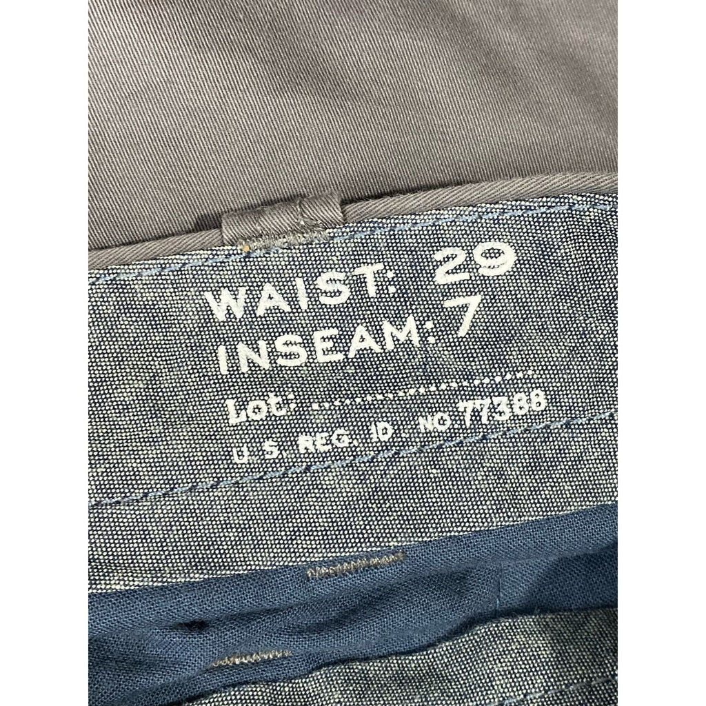 J.CREW Men's Dark Grey Cotton Regular-Fit 7" Chino Shorts SZ 29