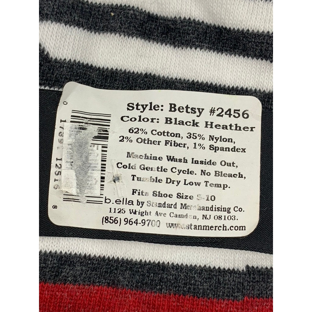 B.ELLA Women's White-Black Heather Striped Betsy Knee High Socks SZ 9-11