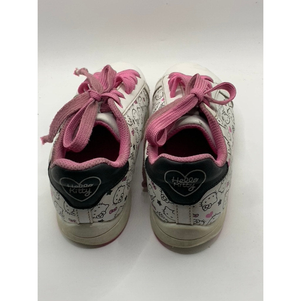 HELLO KITTY Girls' Pink-White Graphic Sneakers SZ 1
