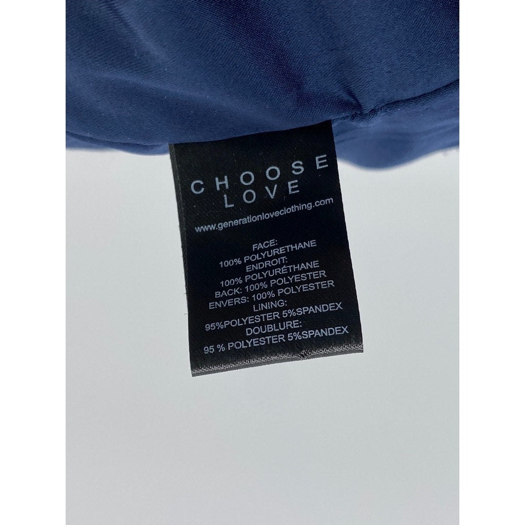 GENERATION LOVE Women's Dark Blue Lambert Button-Front Faux Leather Shorts SZ 2