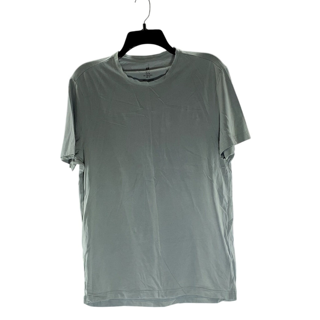 H&M Men's Light Blue Solid Slim-Fit Crewneck Short Sleeve T-Shirt SZ M