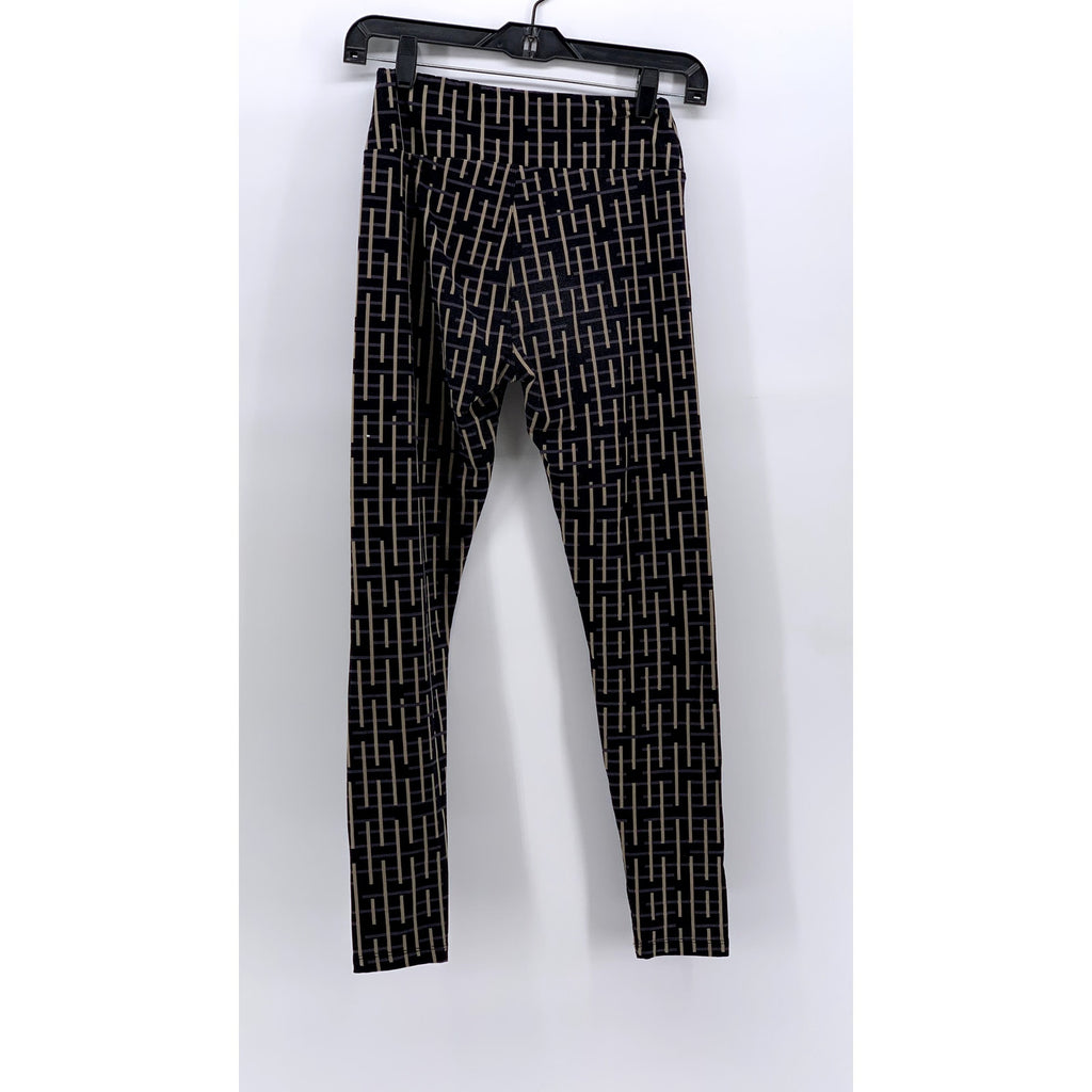 LULAROE Women's Black-Beige Printed Leggings SZ OS