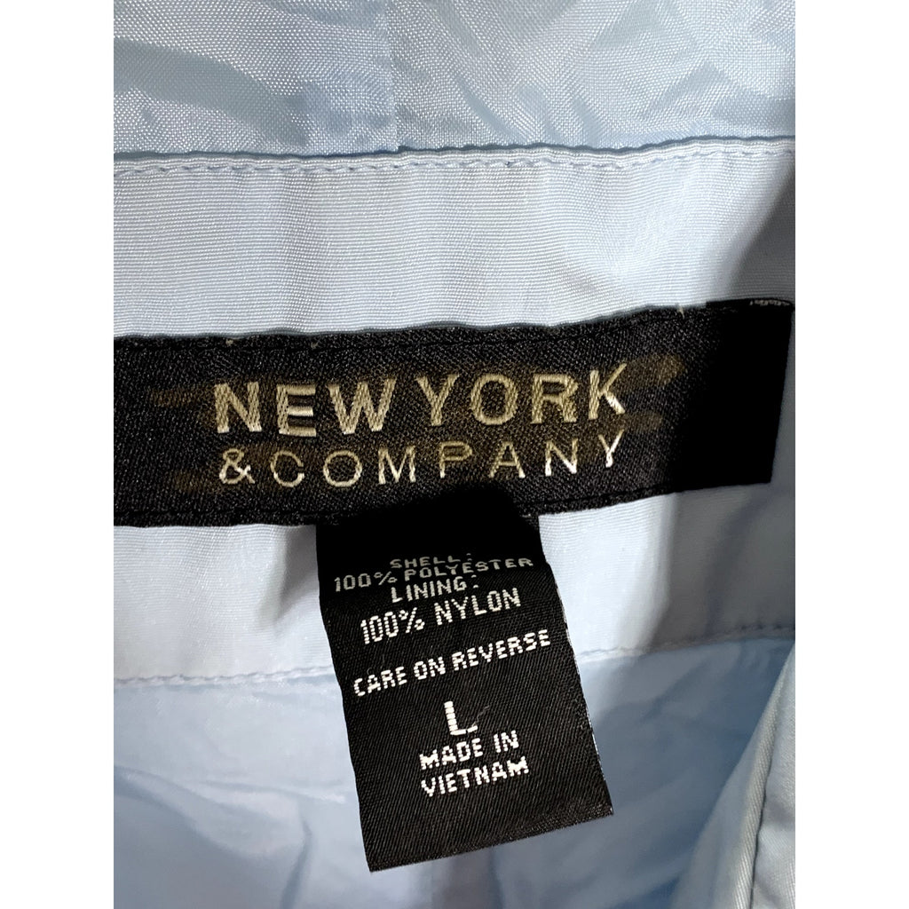 NEW YORK & COMPANY Women's Light Blue Button-Up Long Sleeve Coat SZ L