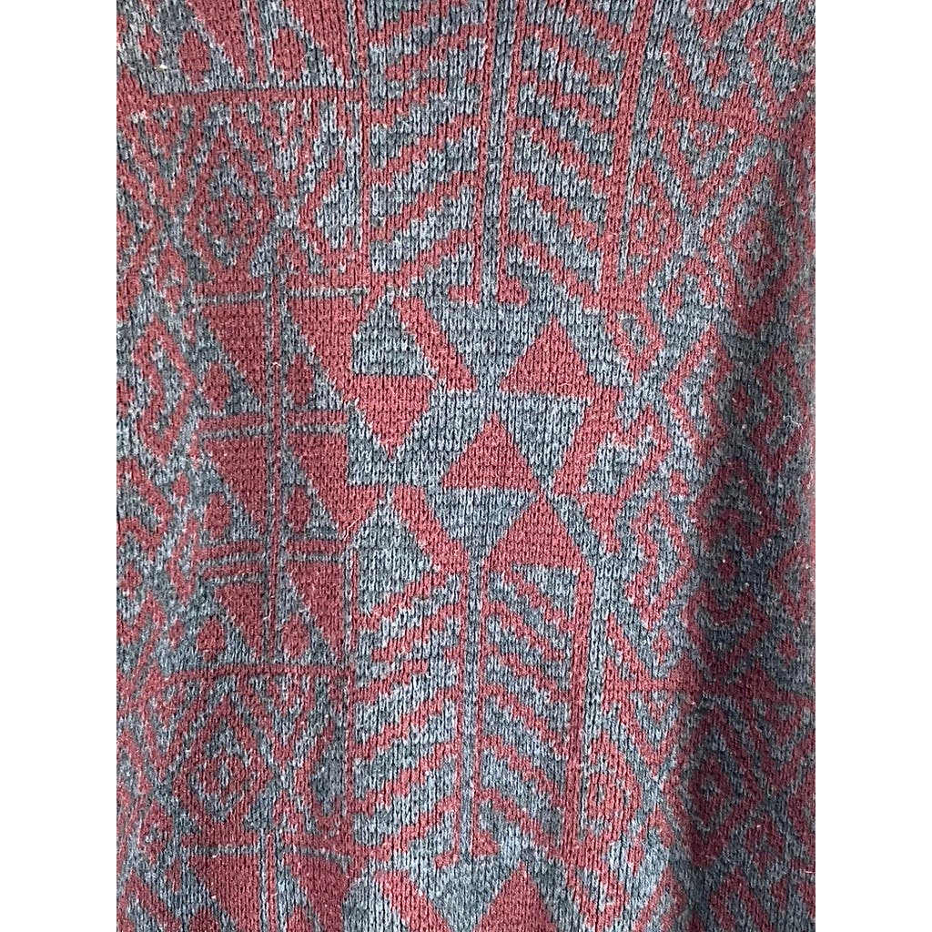 THE MEN'S STORE At Sears Men's Burgundy Printed Vintage Crewneck Sweater SZ XL