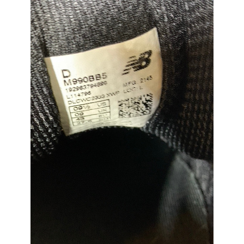 NEW BALANCE Men's Black 990V5 Mesh Lace-Up Running Sneakers SZ 9.5