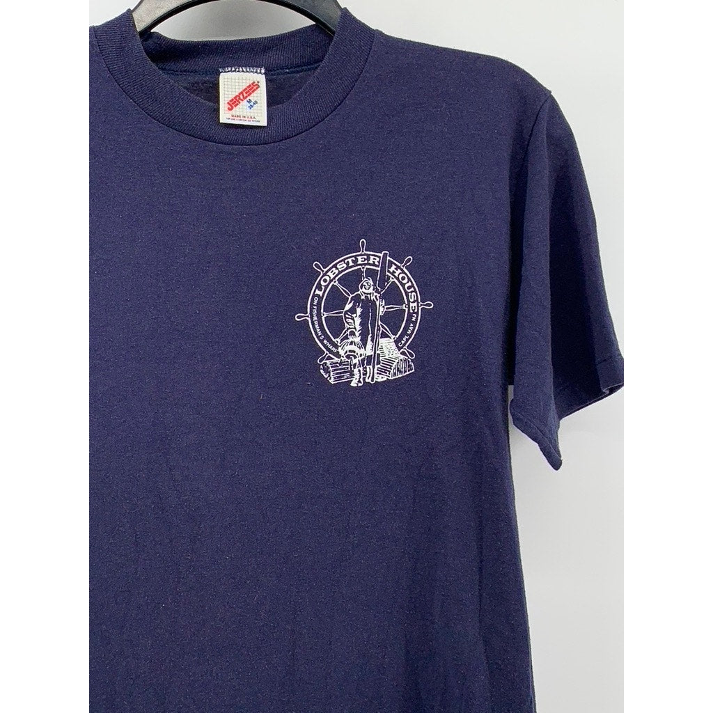 JERZEES Men's Vintage Navy Crewneck Short Sleeve Graphic T-Shirt SZ M