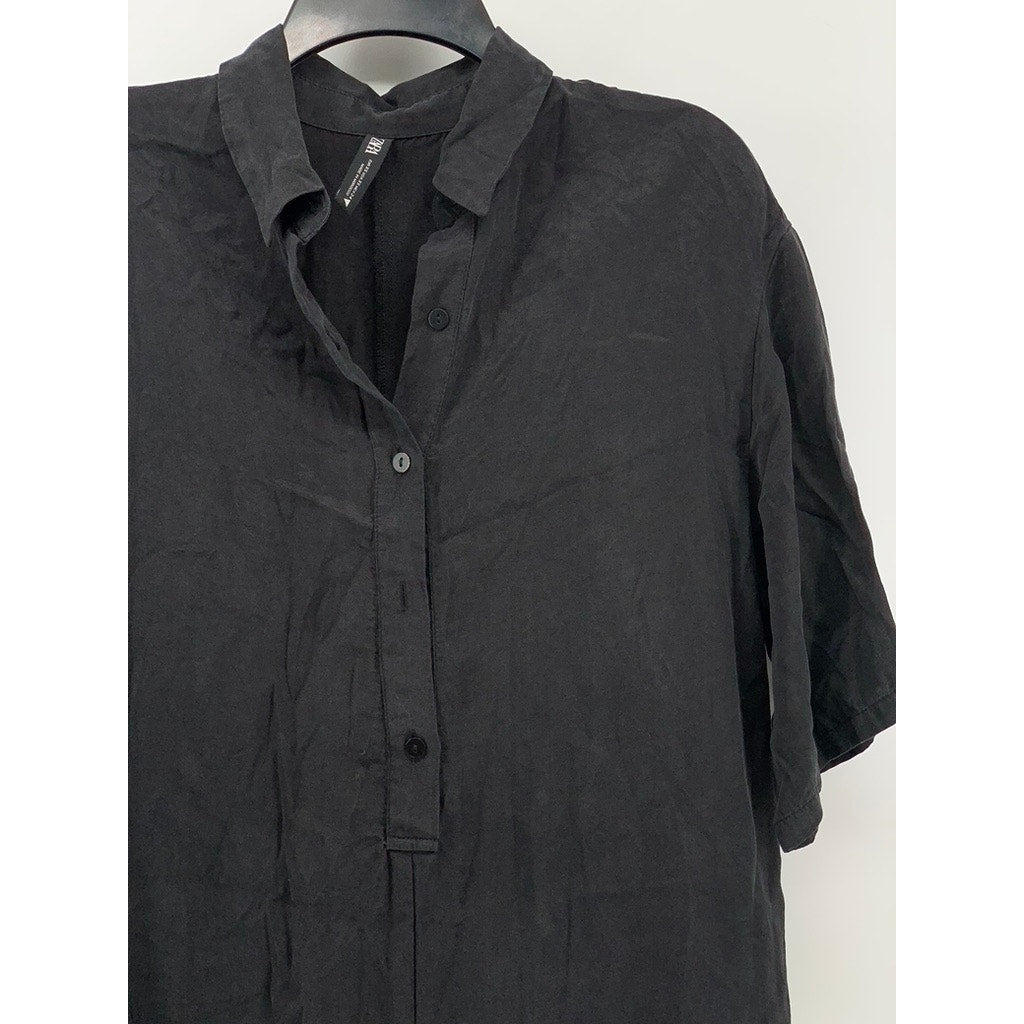 ZARA Women's Black Flowey Short Sleeve Jumpsuit SZ XS