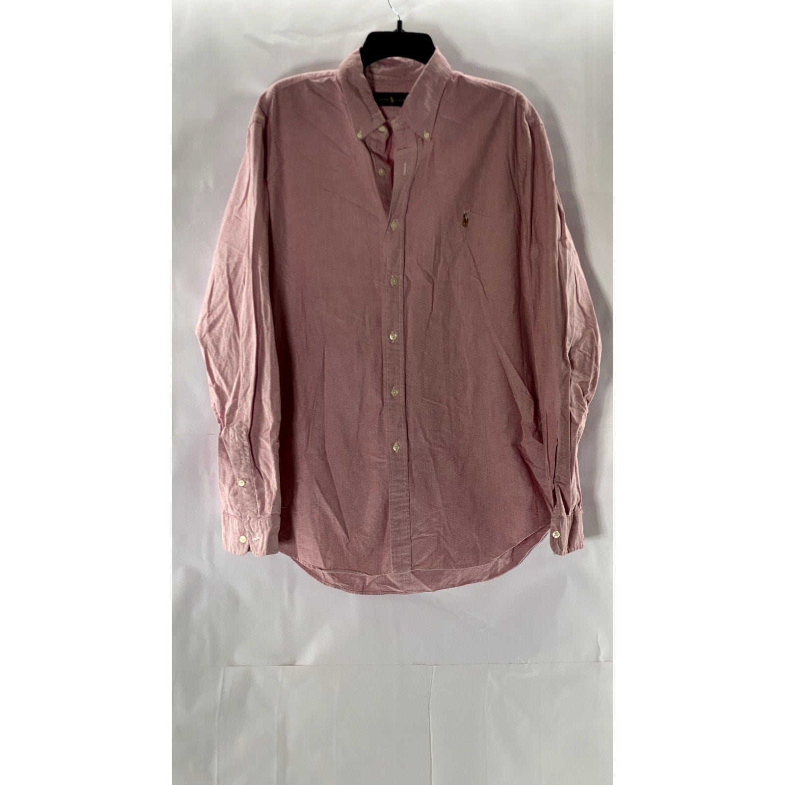 RALPH LAUREN Men's Red Regular-Fit Button-Up Cotton Long Sleeve Shirt SZ XL