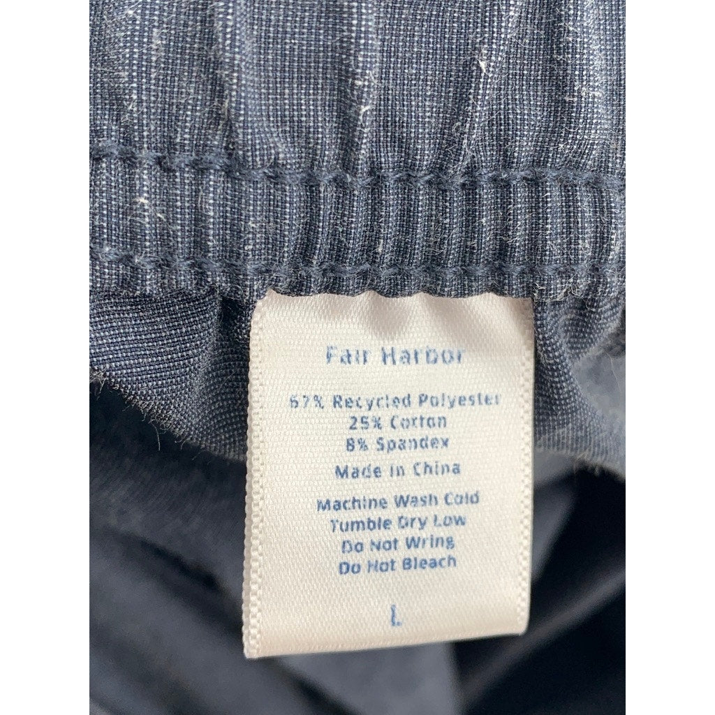 FAIR HARBOR Men's Blue Drawstring Pull-On Swim Shorts SZ L