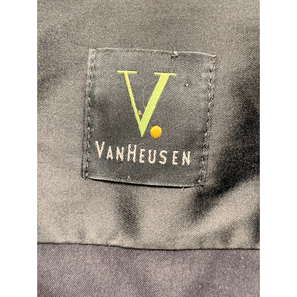 VAN HEUSEN Men's Black Solid Slim-Fit Button-Up Long Sleeve Shirt SZ 15.5