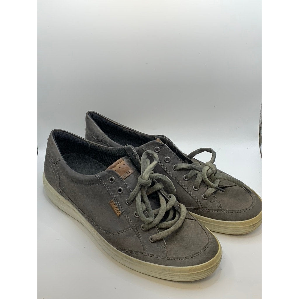 ECCO Men's Gray Faux-Leather Lightweight Sneakers SZ 12