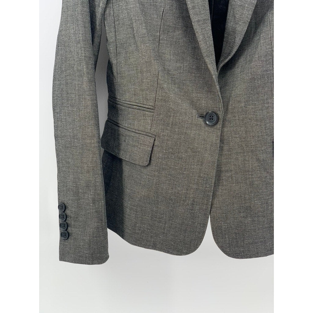 EXPRESS Women's Charcoal Gray Single-Button Notch Collar Blazer SZ 6
