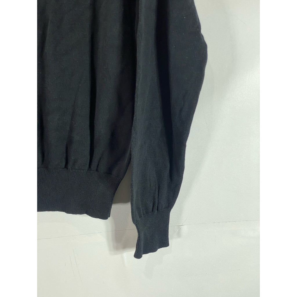 PETER MILLAR Men's Black V-Neck Silk Cotton Cashmere Pullover Sweater SZ L