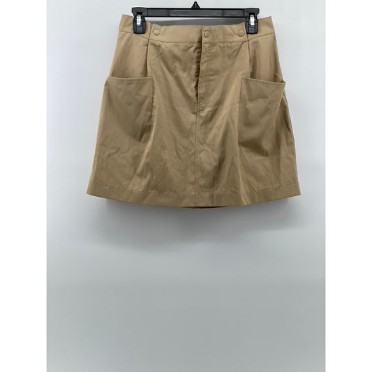 ZARA Women's Tan Solid A-Line Mini Skirt SZ L