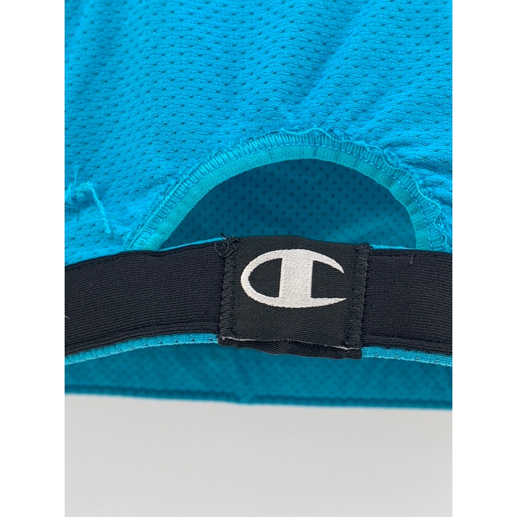 CHAMPION Women's Blue-Black Reversible Racer-Back Sports Bra SZ S