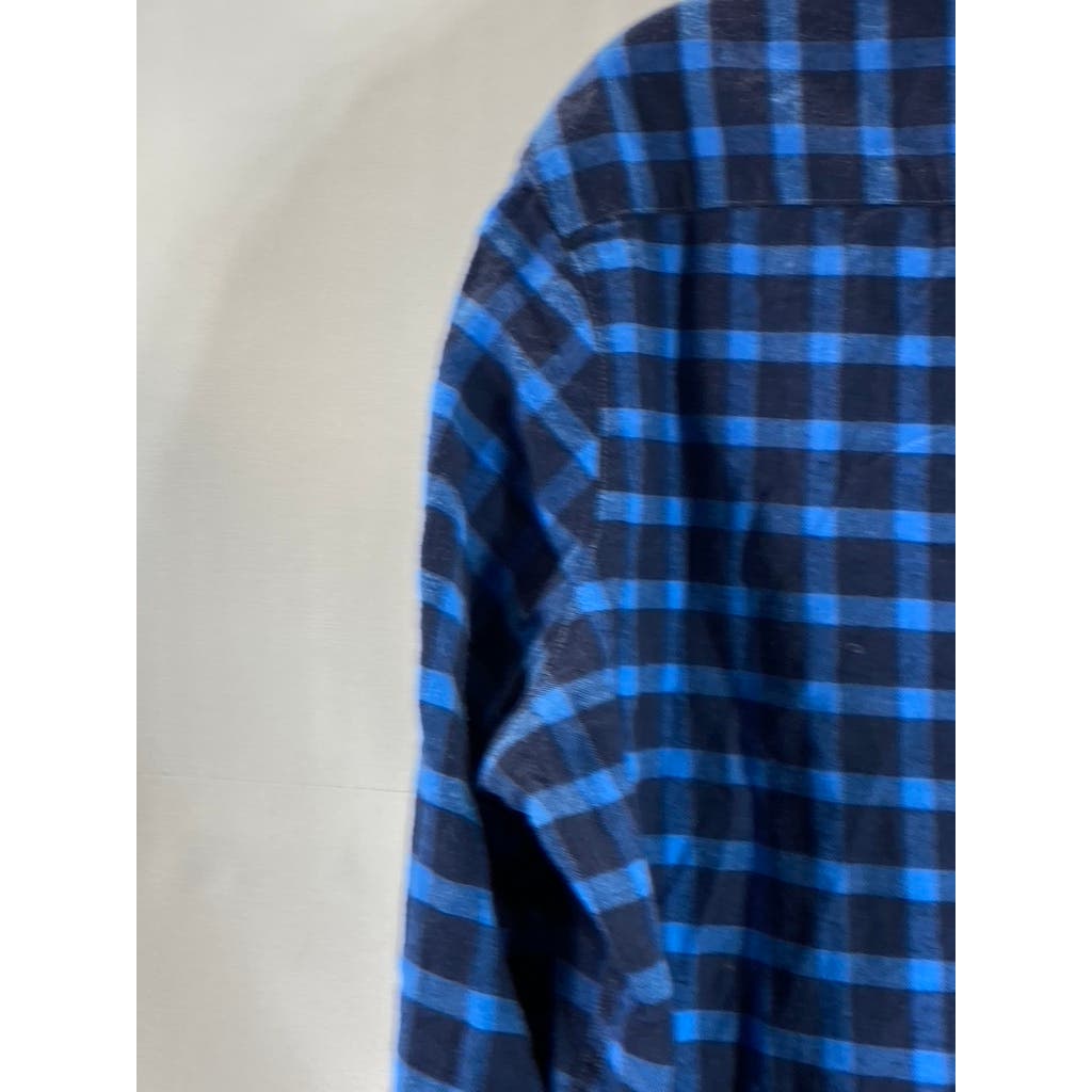 FRANK AND EILEEN Women's Blue/Black Plaid Eileen Relaxed Button-Up Shirt SZ S
