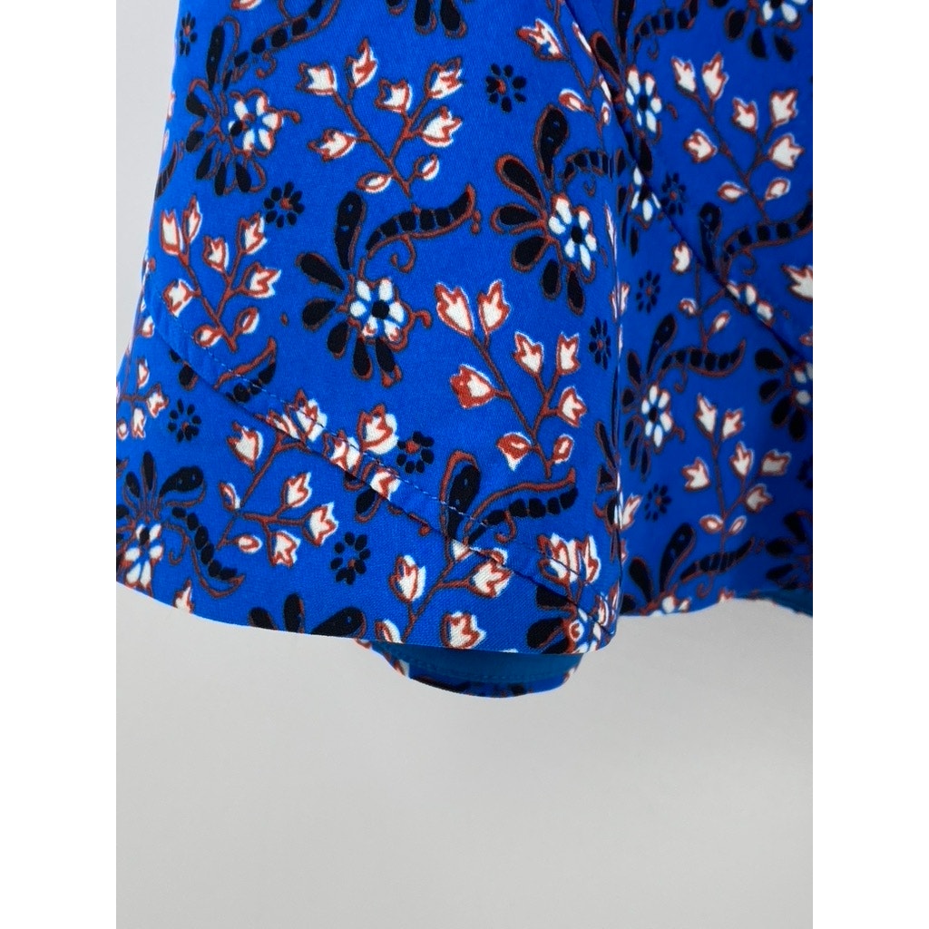 J.CREW Women's Blue Floral Ruffle-Hem Mini Skirt SZ 0
