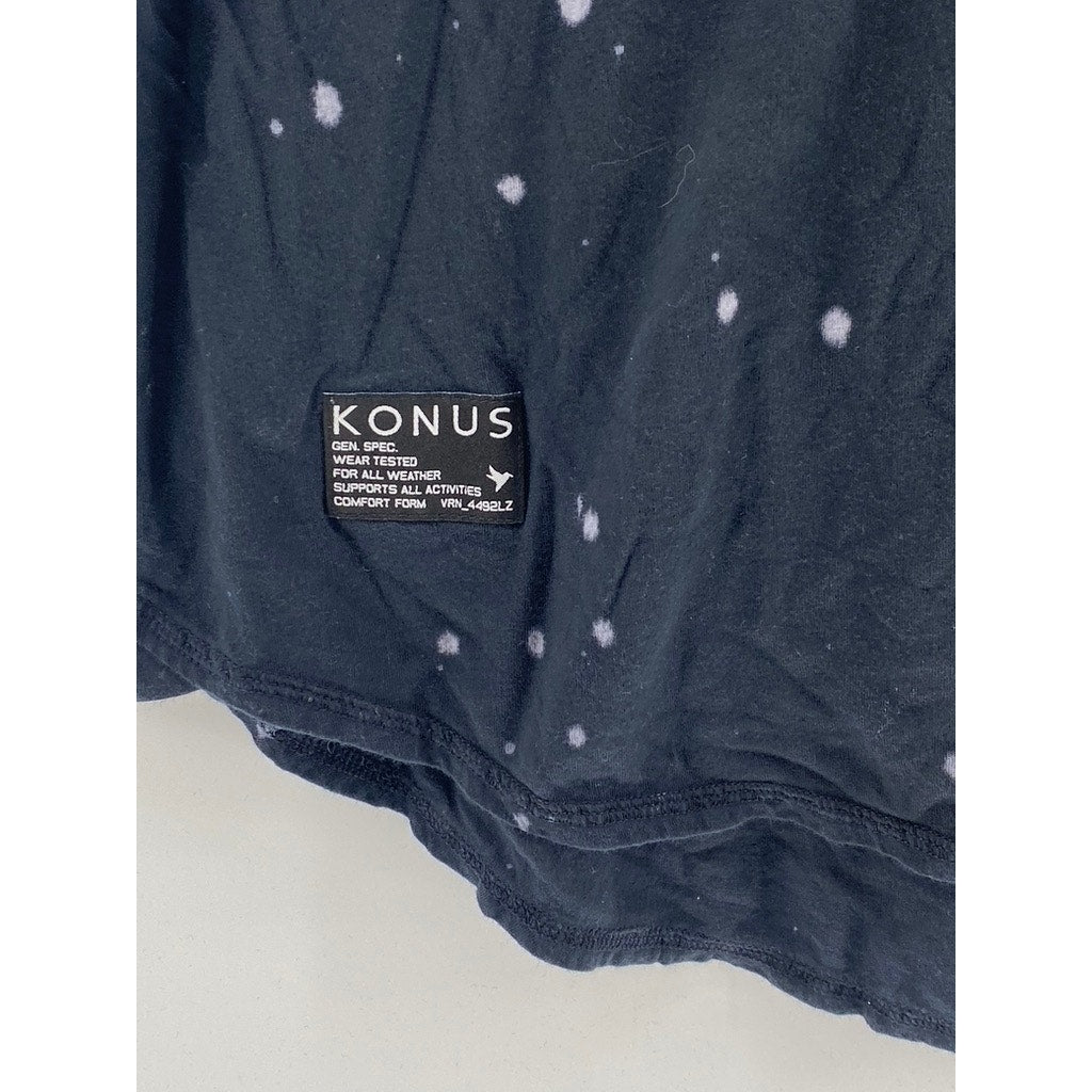 KONUS Men's Black Speckle Print Scoop-Neck Short Sleeve Casual T-Shirt SZ XL