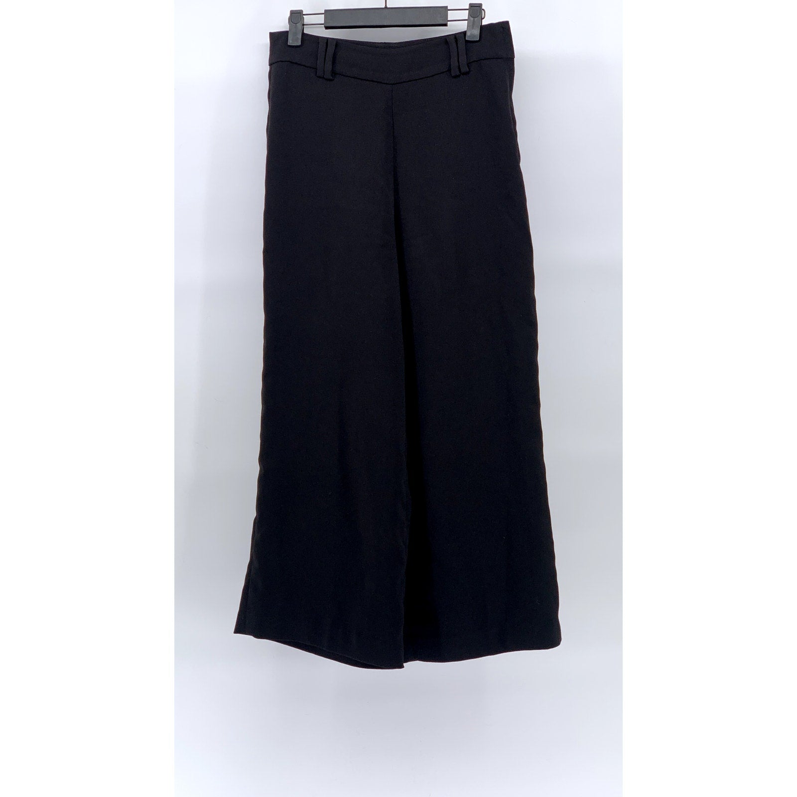 H&M Women's Black Solid Wide-Leg Relaxed-Fit Side-Zipper Dress Pants SZ 6