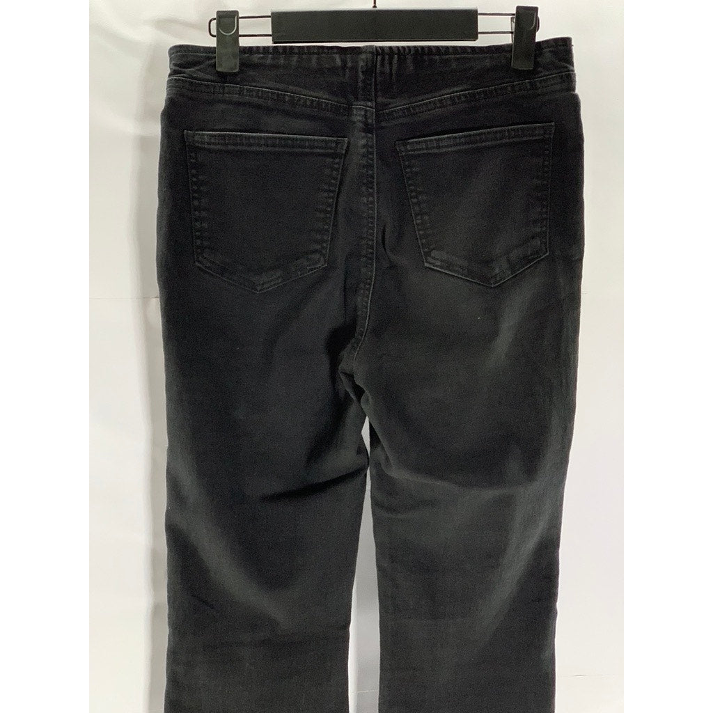FOREVER 21 Women's Black Solid Elastic Waist Pull-On Flare Denim Jeans SZ S