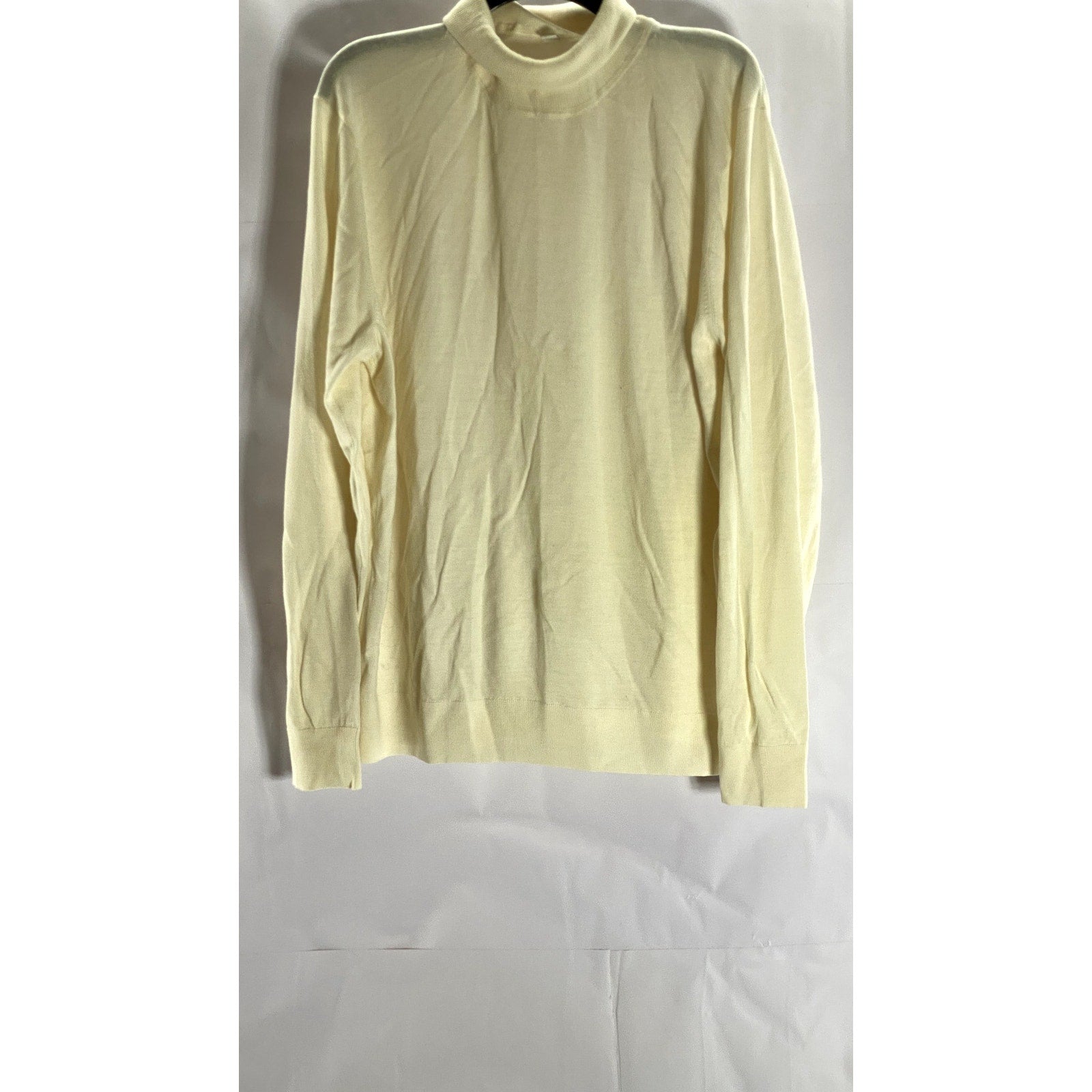 UNIQLO Men's Beige Wool Knit Long Sleeve Pullover Turtleneck Sweater SZ 2XL