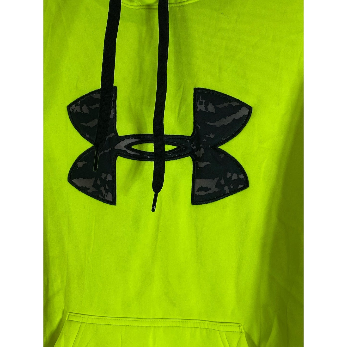 UNDER ARMOUR Women's Neon Lime Green UA Storm Semi-Fitted Pullover Hoodie SZ M